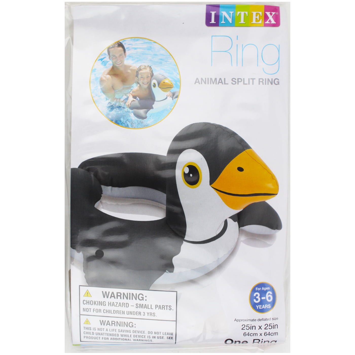 Intex Inflatable Animal Split Ring for Kids 3 - 6 Years Pool Swim Swimming Penguin