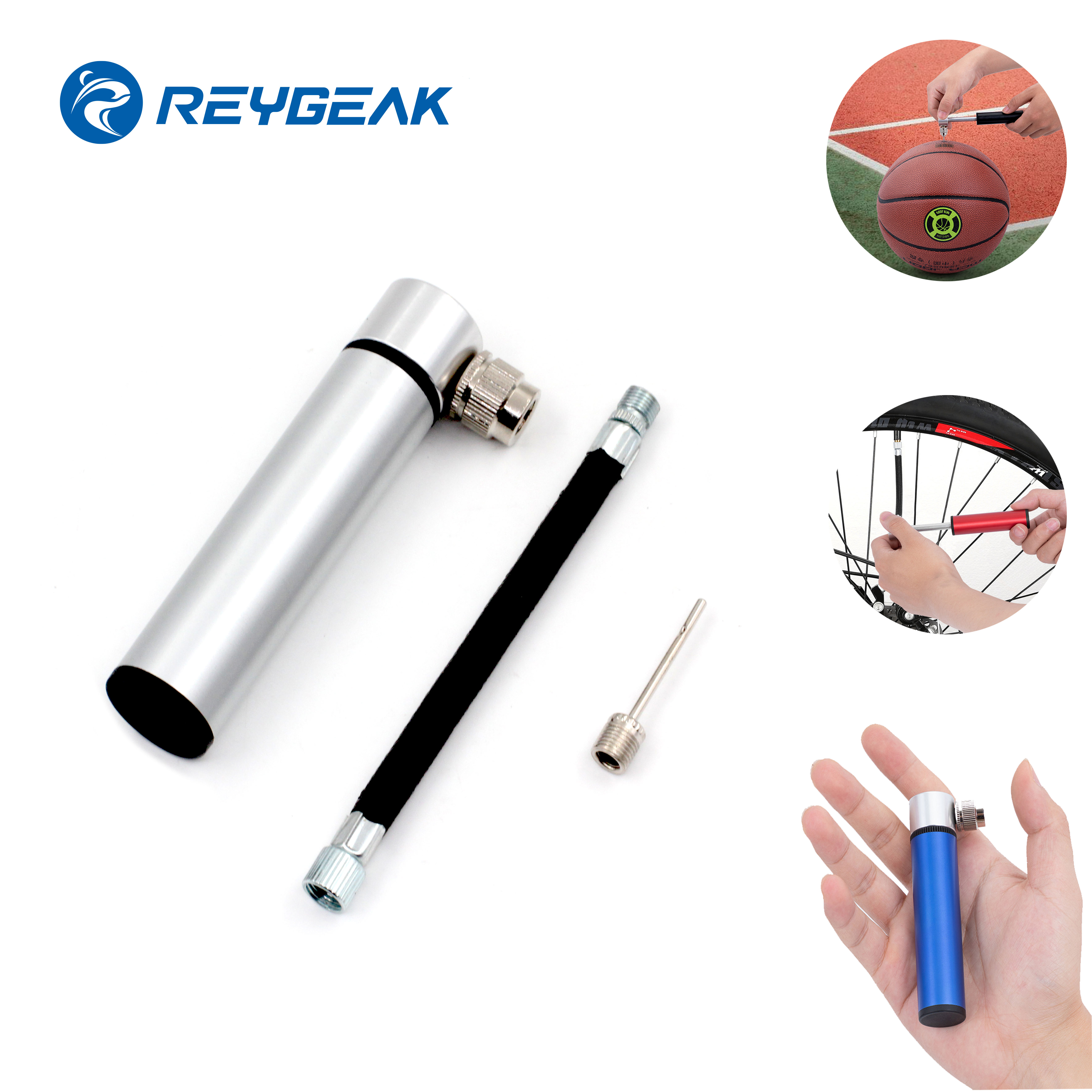 REYGEAK Bicycle Accessories Cycling Hand Pumps Bike Pump Portable Mini High Pressure Aluminum Air Pump