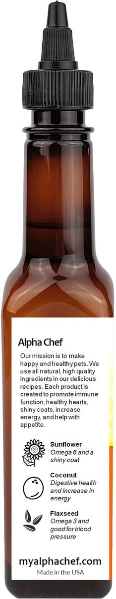 Alpha Chef SAUCE Chicken Recipe Dog and Cat Food Topper， 8-oz bottle