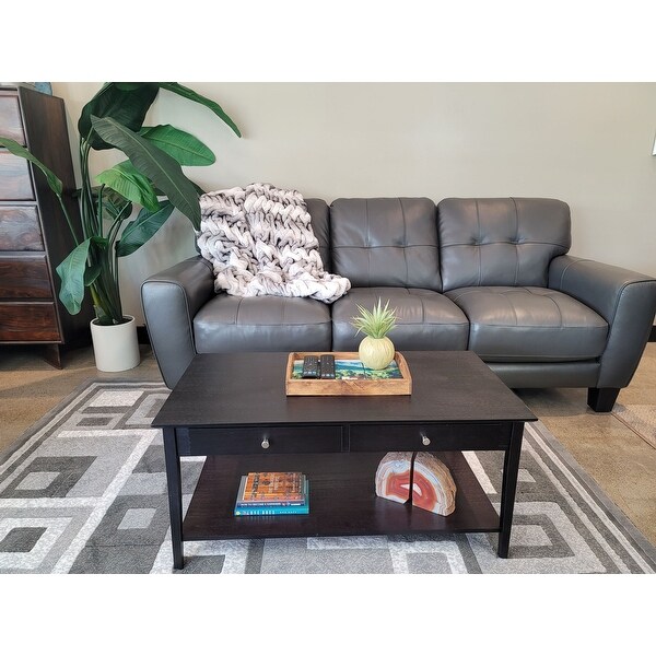 Solid Bamboo Coffee Table with Drawers