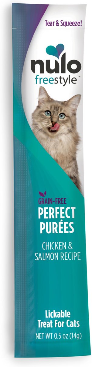 Nulo Freestyle Perfect Purees Chicken and Salmon Recipe Grain-Free Lickable Cat Treats