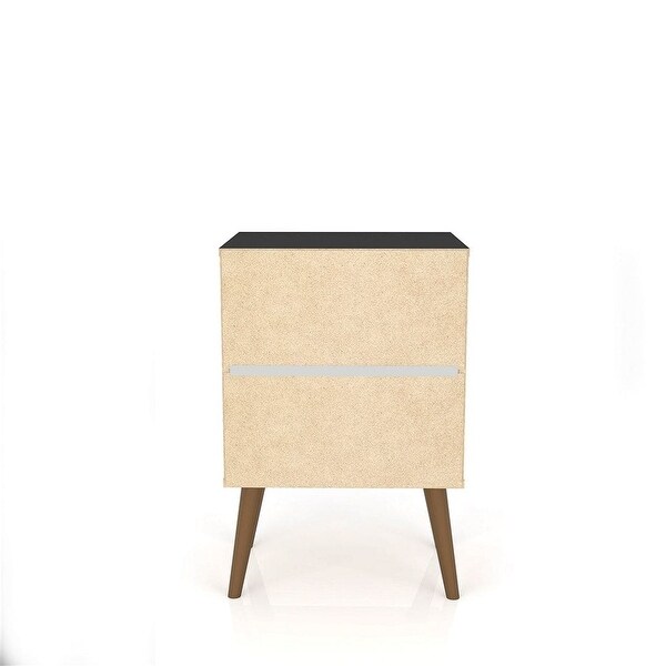 Mid-Century Modern Nightstand with 1 Cubby Space and 1 Drawer in Black - - 37165171