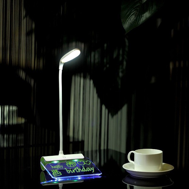 Linsay Smart Lamp With Led Message Notepad And 2 Usb Slot Charging Port