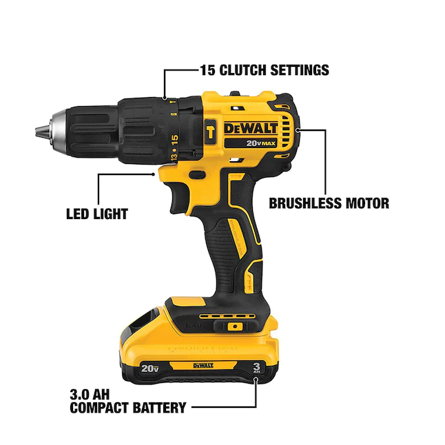 DEWALT DCK274E2 20V MAX POWERSTACK 2-Tool Combo Kit with 2 Batteries， Charger and Tool Bag