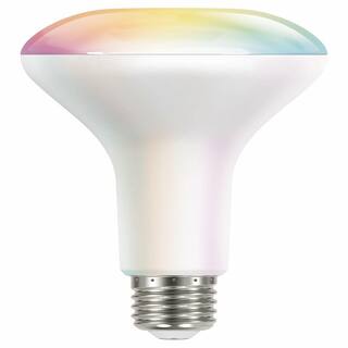 EcoSmart 65-Watt Equivalent Smart BR30 Color Changing CEC LED Light Bulb with Voice Control (1-Bulb) Powered by Hubspace 11BR3065WRGBWH1