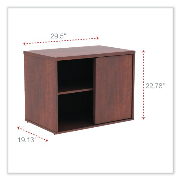 Alera Open Office Low Storage Cabinet Credenza， 29.5 x 19.13 x 22.78， Cherry