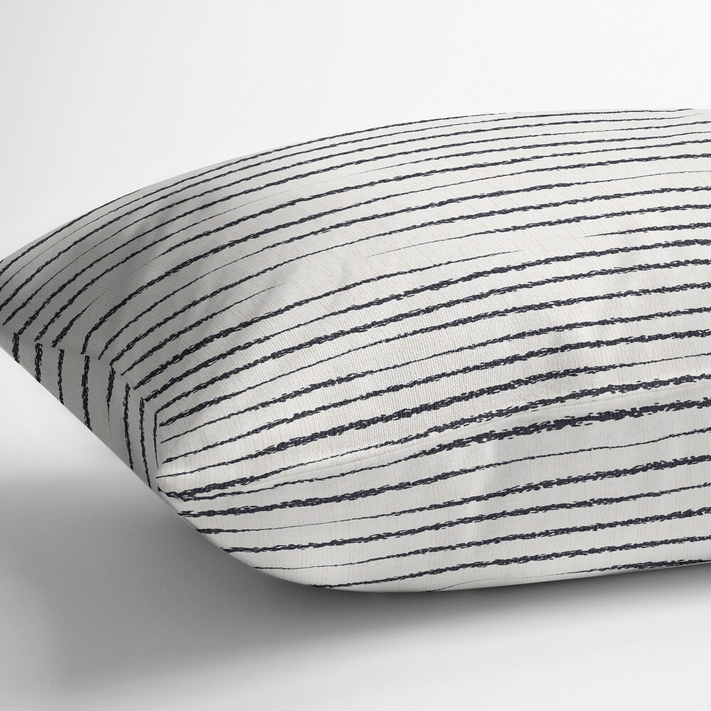 REVEAL IVORY   BLACK IndoorOutdoor Lumbar Pillow By Kavka Designs