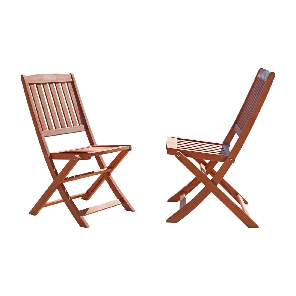 Set of Two Brown Folding Chairs   24\