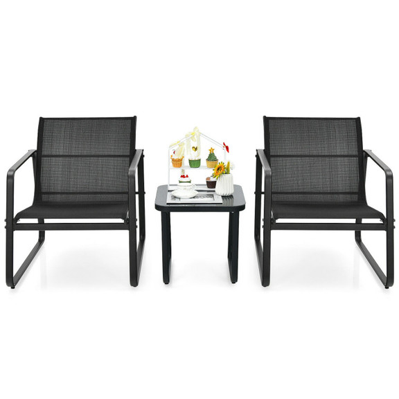 Costway 09473582 3 Pieces Patio Bistro Furniture S...