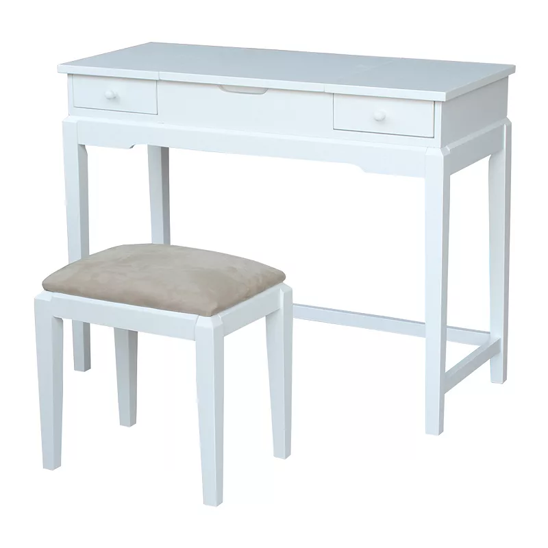 International Concepts Vanity Table and Bench 2-piece Set