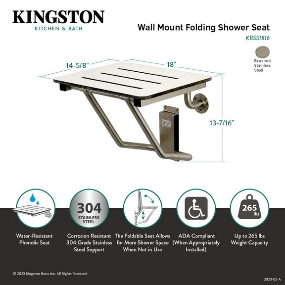 Kingston Brass Adascape 18 x 16 Wall Mount Fold ...