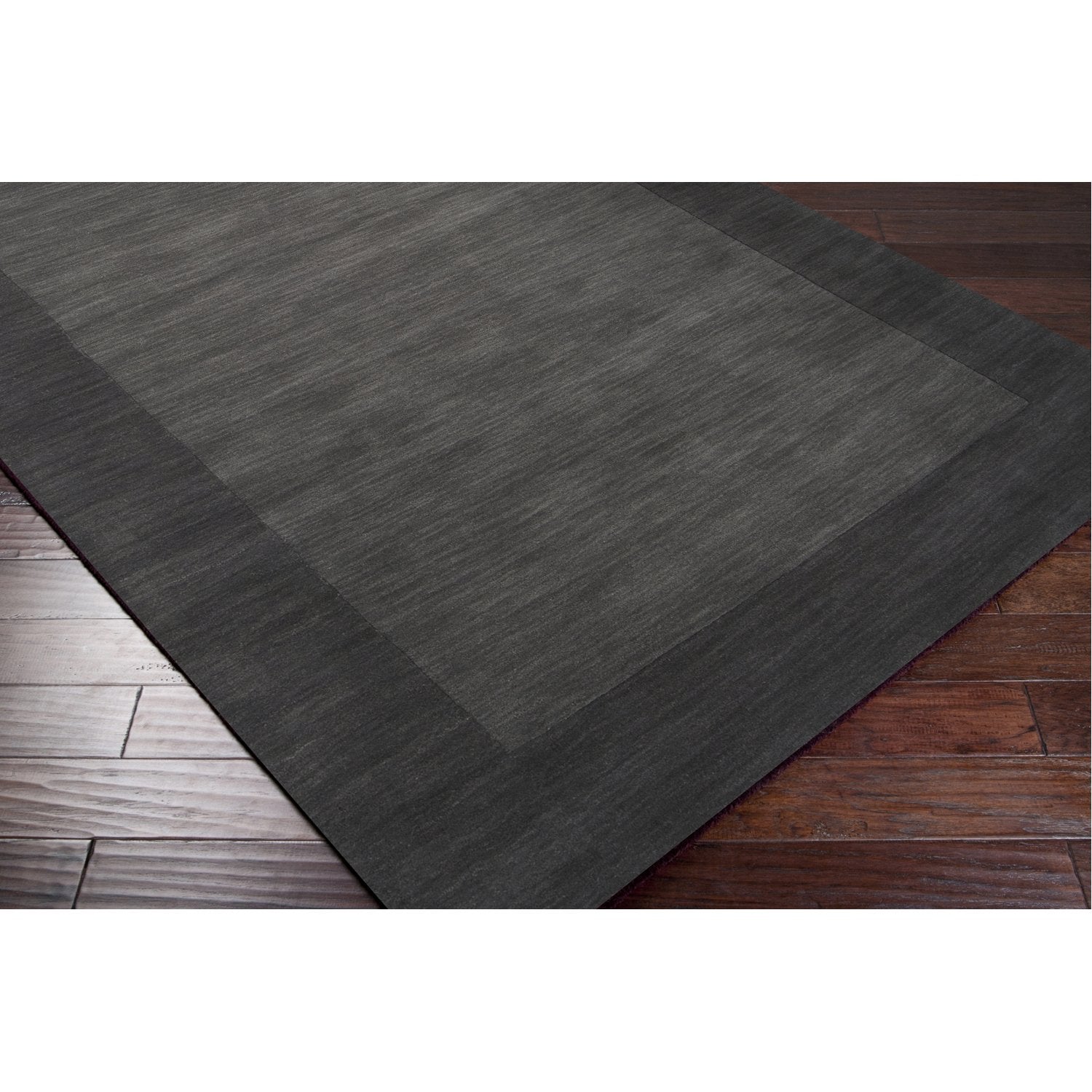 Mystique Collection Wool Area Rug in Jet Black and Charcoal Grey