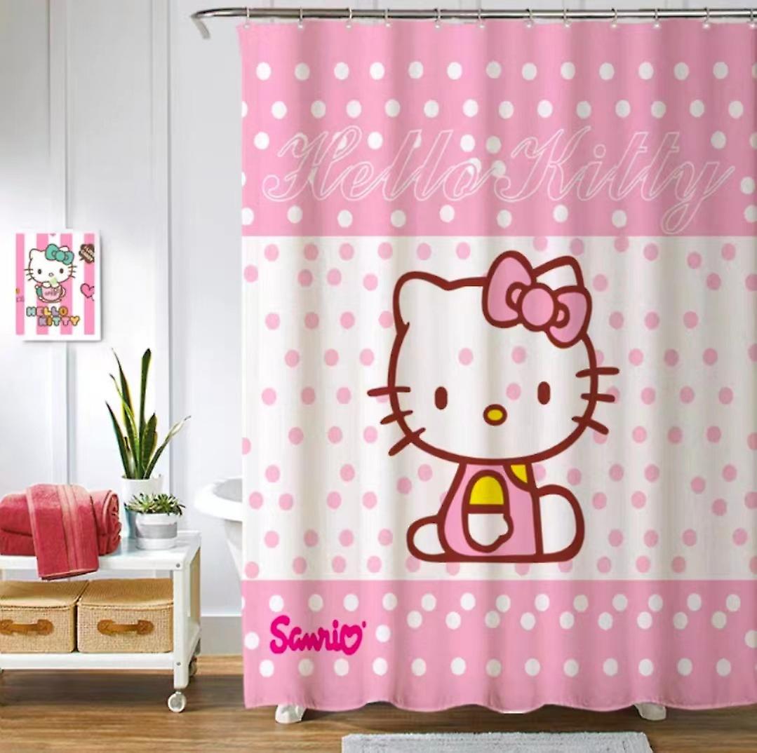 Born Pretty 180cm Kawaii Sanrios Kuromi My Melody Anime Cartoon Shower Curtains Bathroom Waterproof Curtain With Hooks Girls Gifts