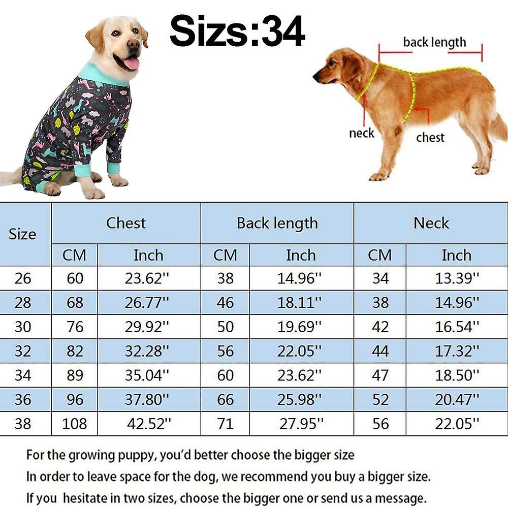 Dog Pajamas Jumpsuit ，lightweight Dog Pjs Clothes Apparel Onesies，shirt For Large Size Dogs After Surgery-34