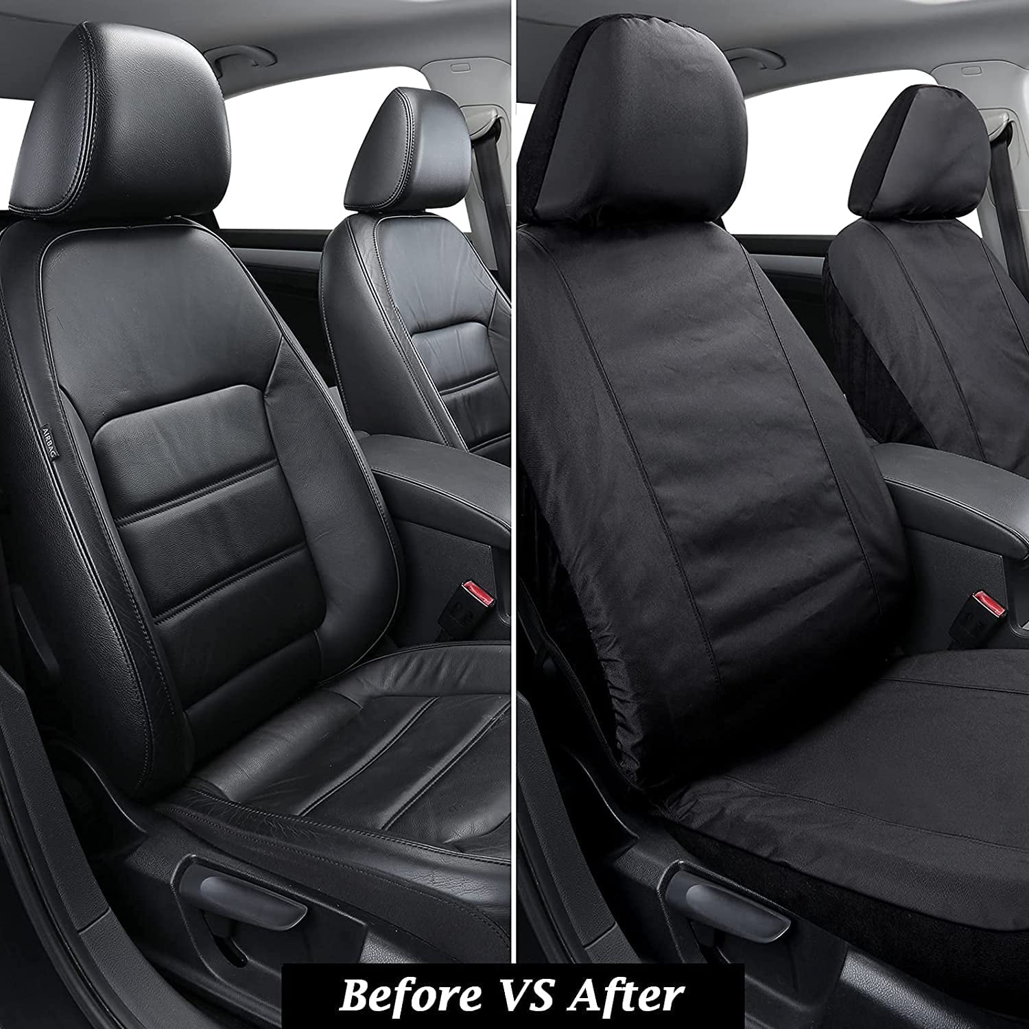 Coverado Front Seat Covers 2PCS， Waterproof Oxford Seat Protectors， Universal Fit for Most Cars， SUVs， Trucks and Vans