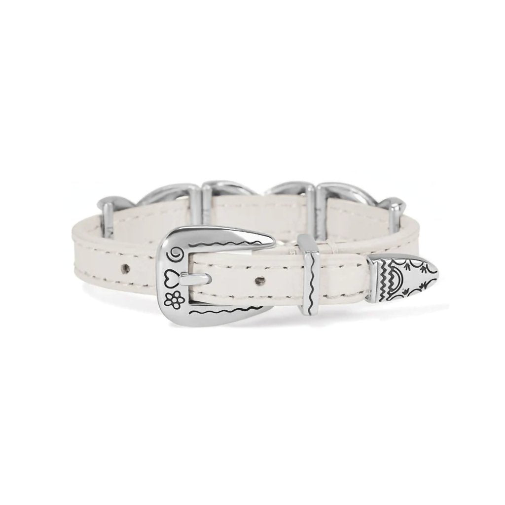 Brighton - Kriss Kross Etched Bandit Bracelet in Optic White