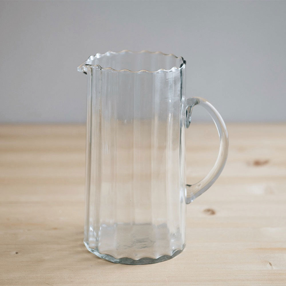 Recycled Glass Ripple Pitcher