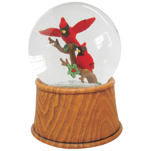 Pair Of Cardinals On Branch Christmas Snow Globe