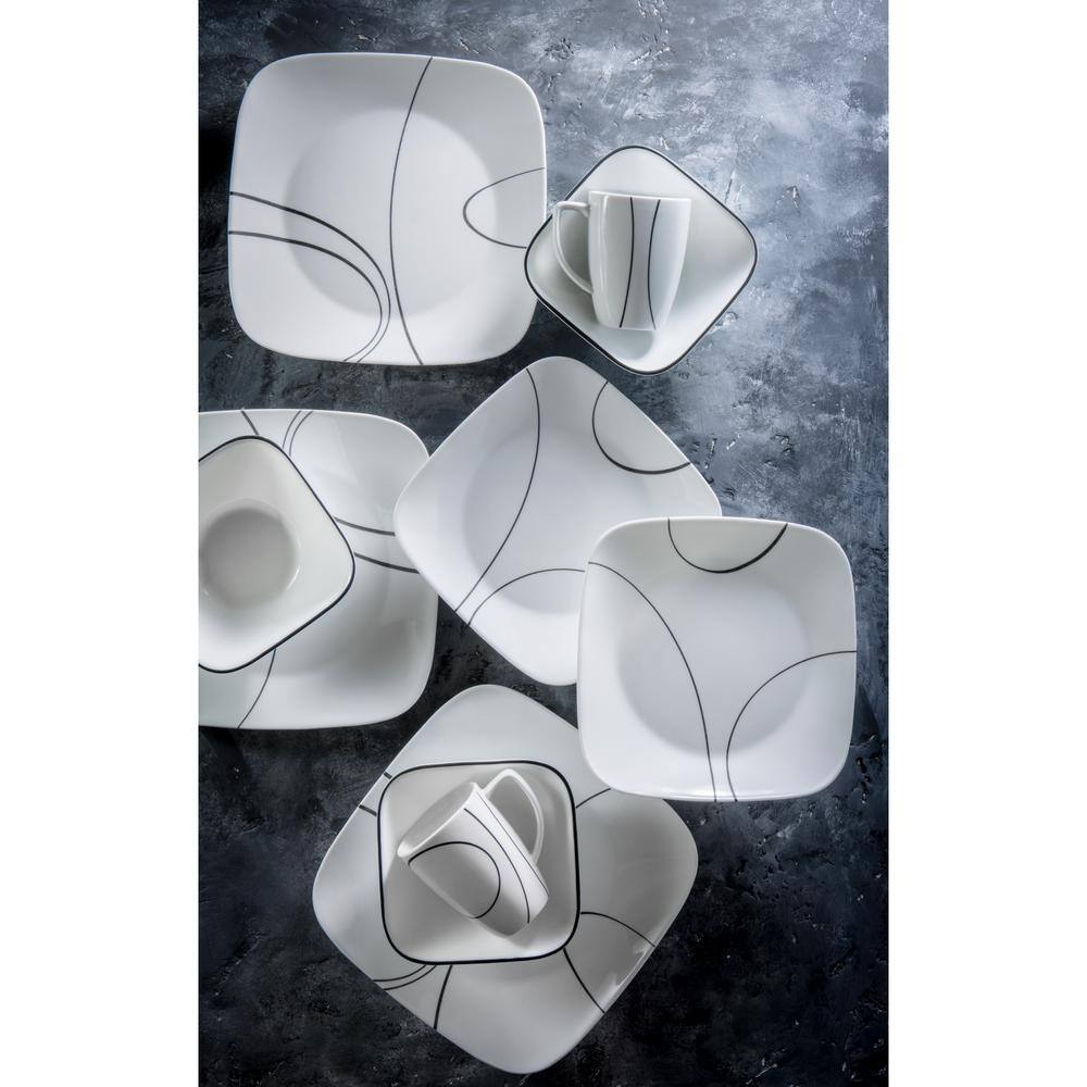 Corelle Simple Lines Vitrelle 6-Piece Contemporary Simple Lines Glass Dinnerware Set (Service for 6) 1107744