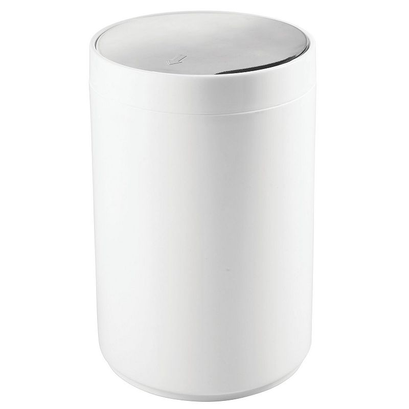 mDesign Plastic Small Round Trash Can Wastebasket， Swing Lid