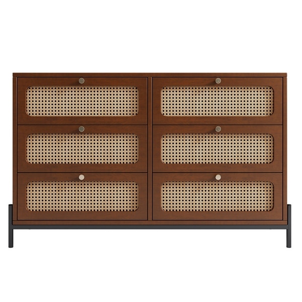 Modern Cannage Rattan Closet Dresser Wood Storage Cabinet Sideboard - - 37925691