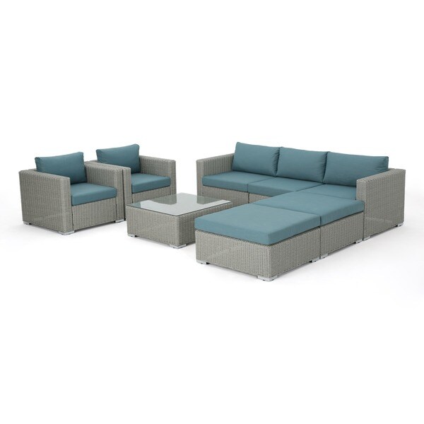 Santa Rosa Outdoor 8piece Wicker Sectional Sofa Set with Cushions by Christopher Knight Home