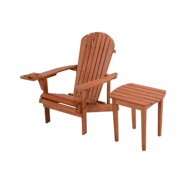 Earth Collection Adirondack Chair with phone and cup holder (1 Chair and 1 End table set)