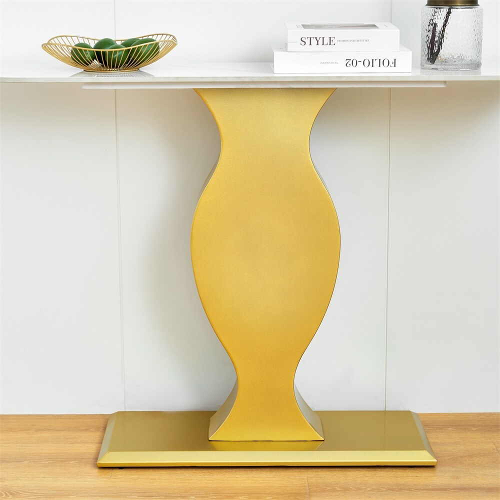 Console Table  Exquisite Shape Design w/ Adjustable Foot Pads