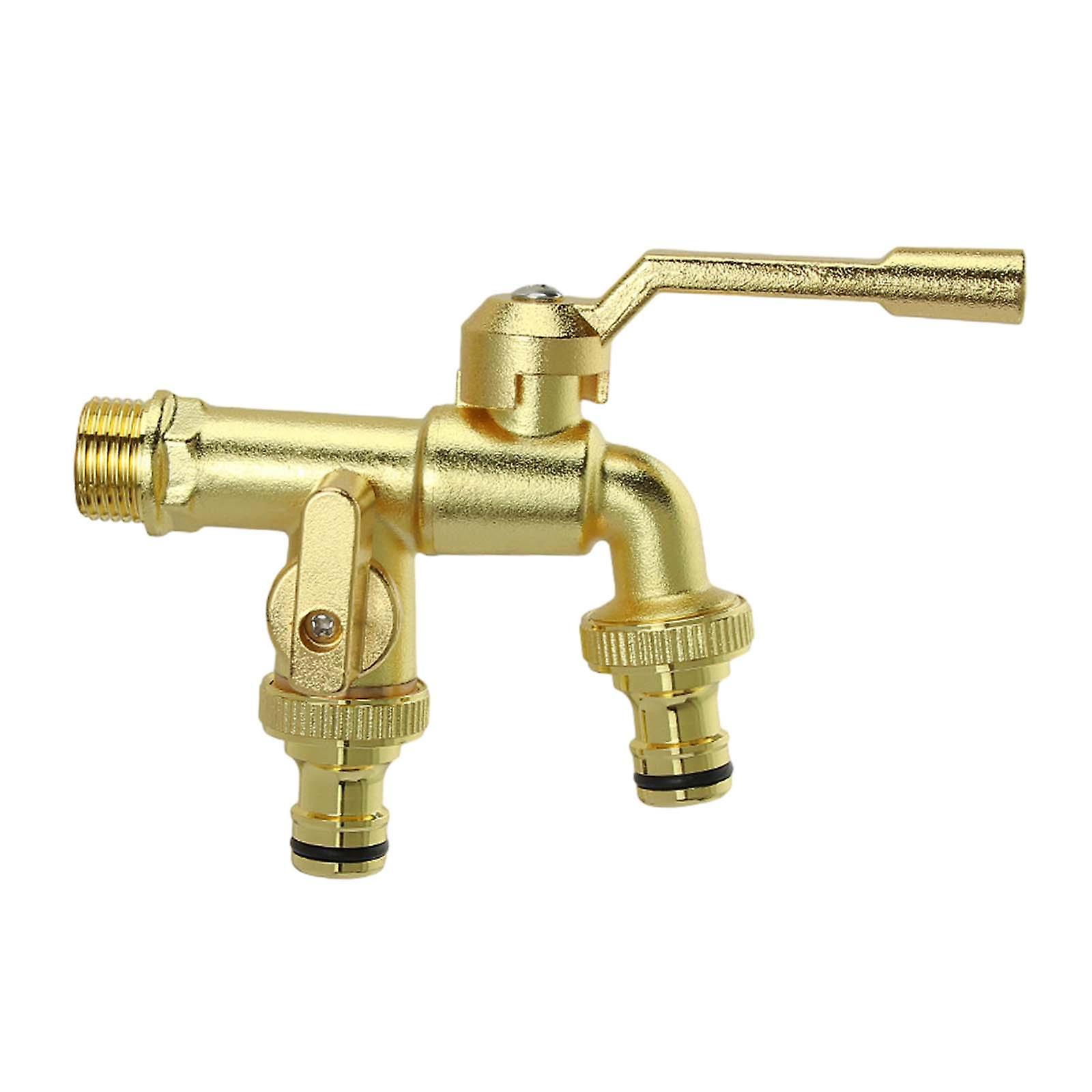 Outdoor Garden Faucet Anti Frost Irrigation Hose Bibb For Lawn Watering Home Gold 0.75in Out