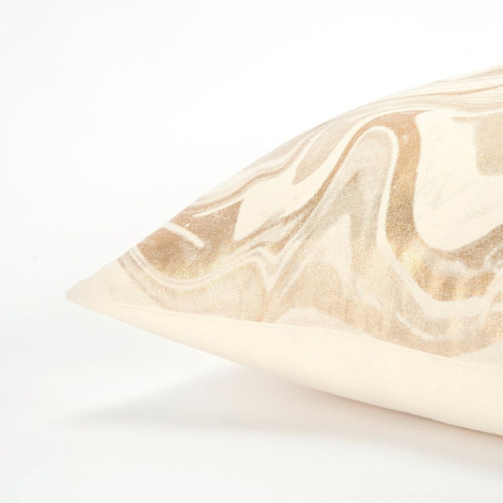 Ivory/Gold Abstract Pillow Cover