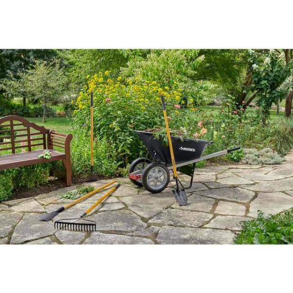 Husky 57 in. Wood Handle 16-Tine Bow Rake 77105-942