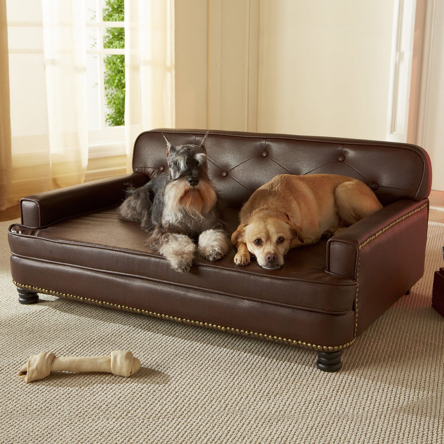 Enchanted Home Pet Library Sofa Dog Bed in Brown， 40