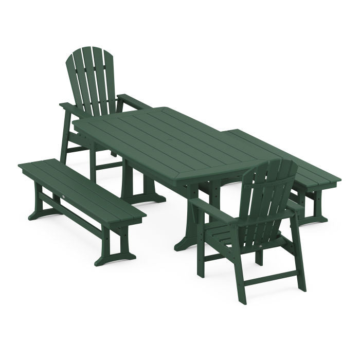 Polywood South Beach 5-Piece Dining Set with Trestle Legs PWS1060-1