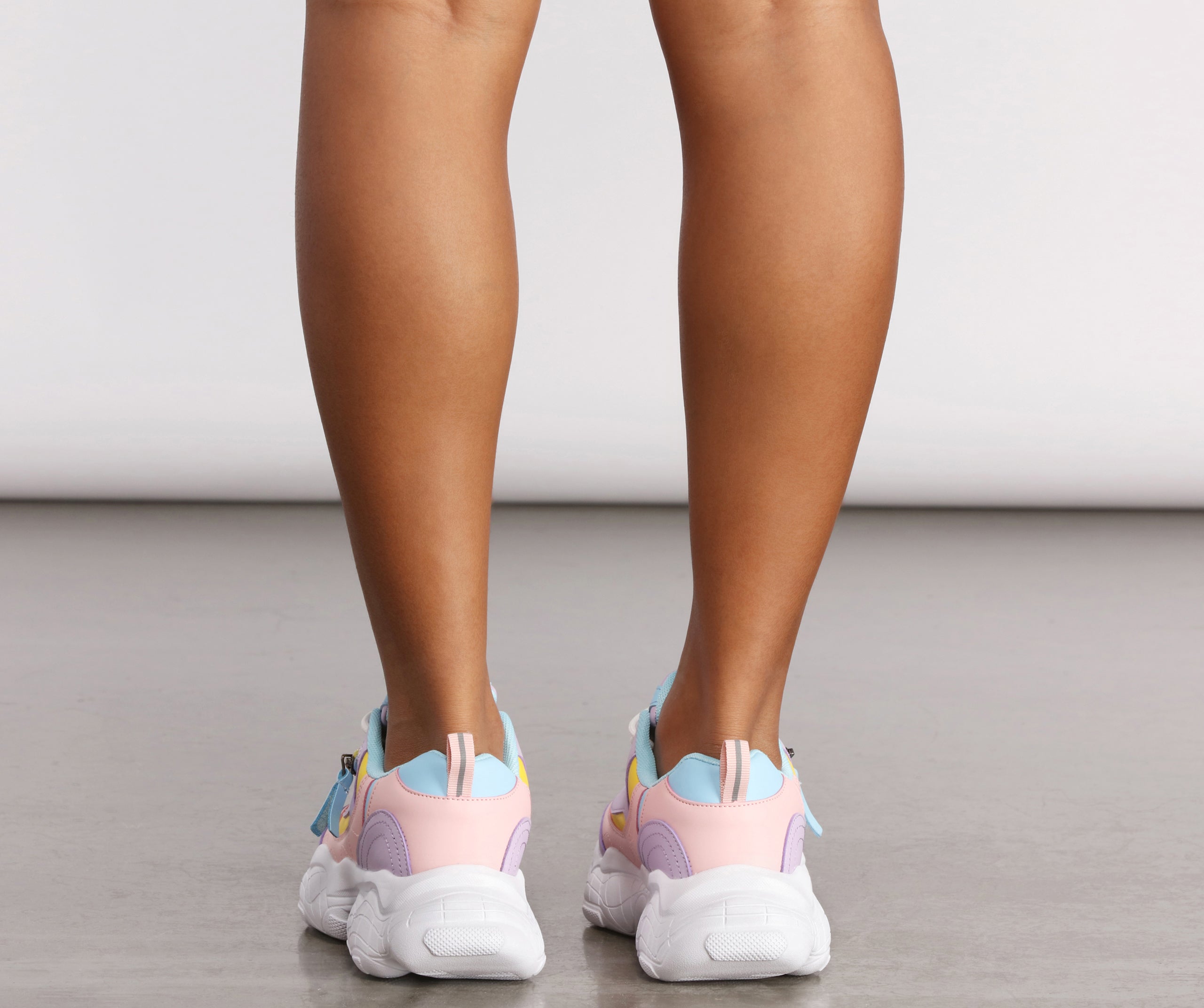 Pastel With Zipper Chunky Sneakers