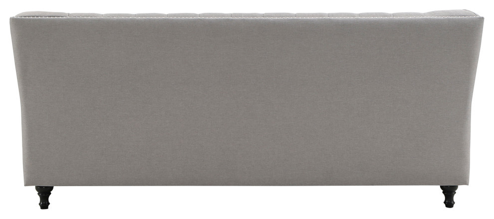 Claridge Grey Button Tufted Sofa with Nailhead Trim   Traditional   Sofas   by Inspire Q  Houzz