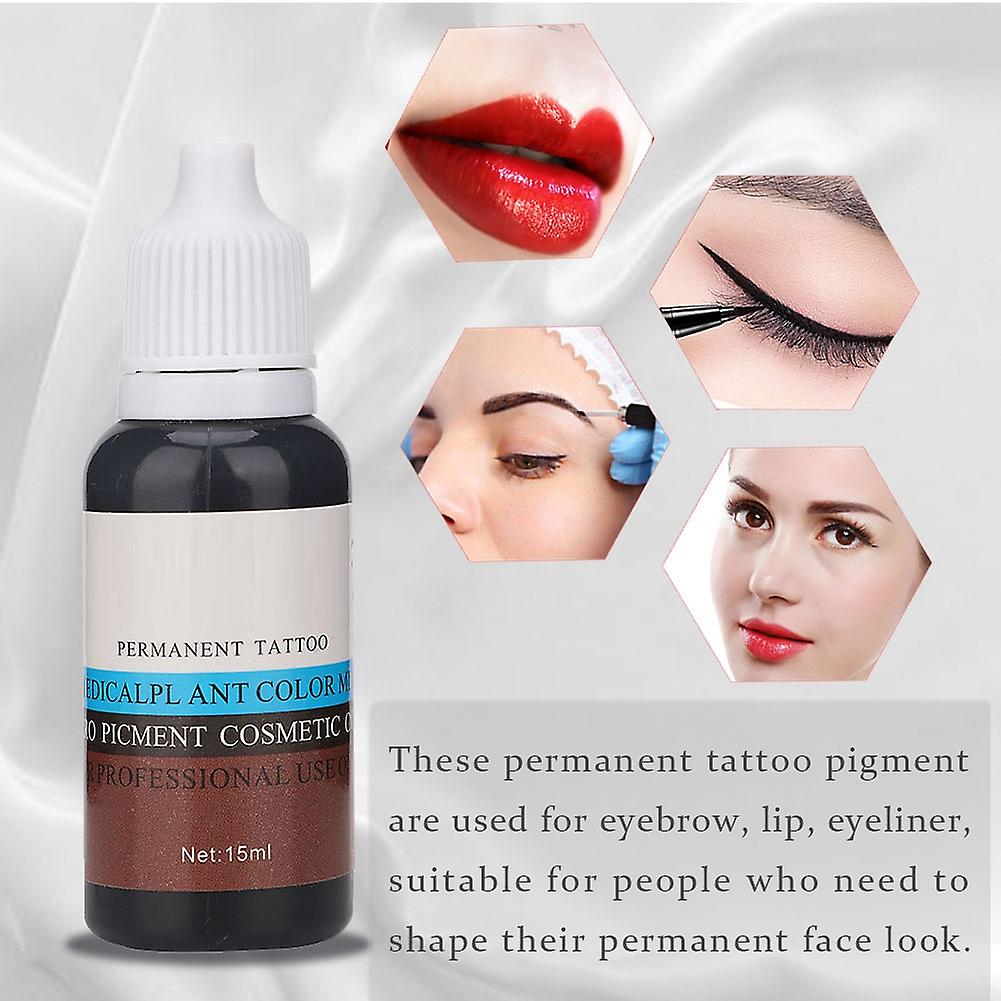 15ml/bottle Eyebrow Lip Eyeliner Tattoo Plant Pigment Permanent Pigment Black (eye)