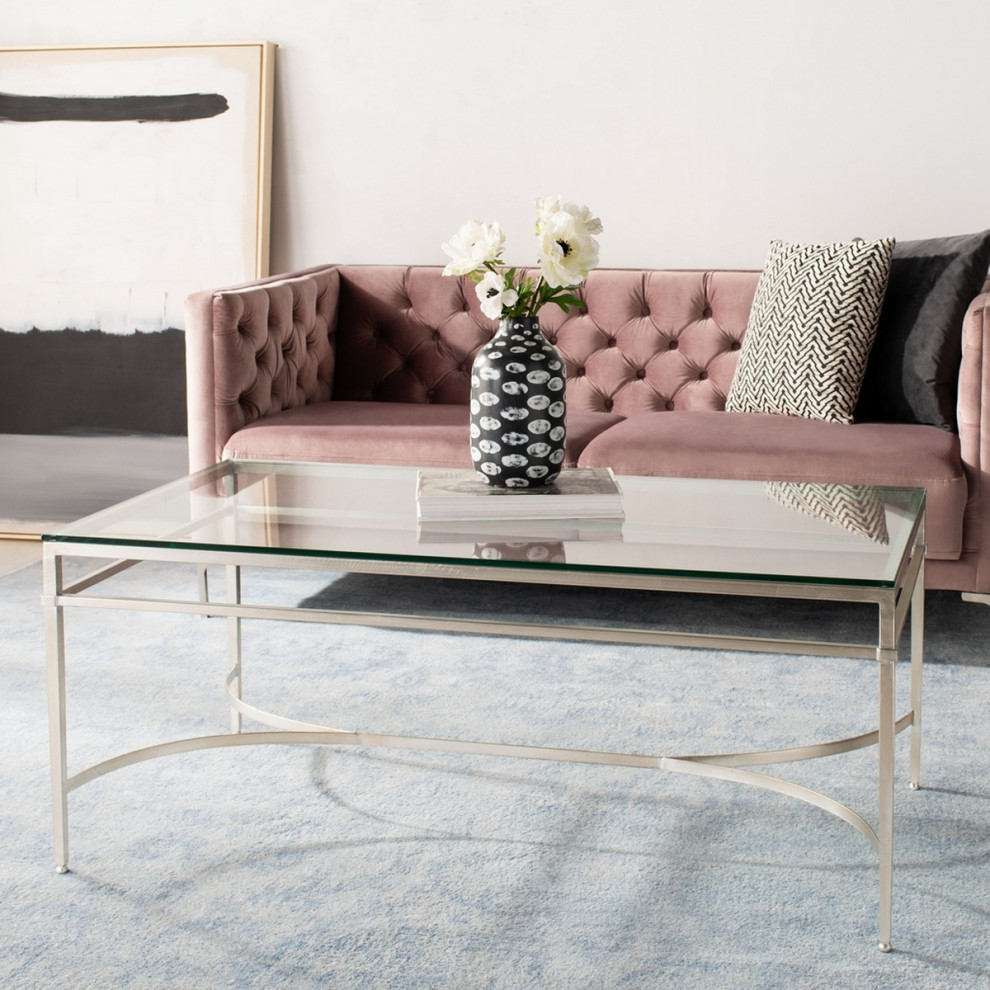 Gatti Antique Silver Glass Cocktail Table   Contemporary   Coffee Tables   by AED Luxury Home Decor  Houzz