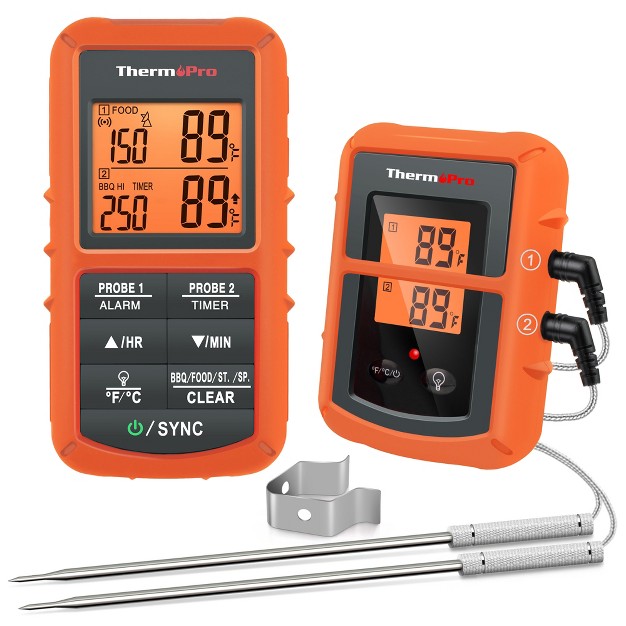 Thermopro Tp08bw Remote Meat Thermometer Digital Grill Smoker Bbq Thermometer With Two Probes