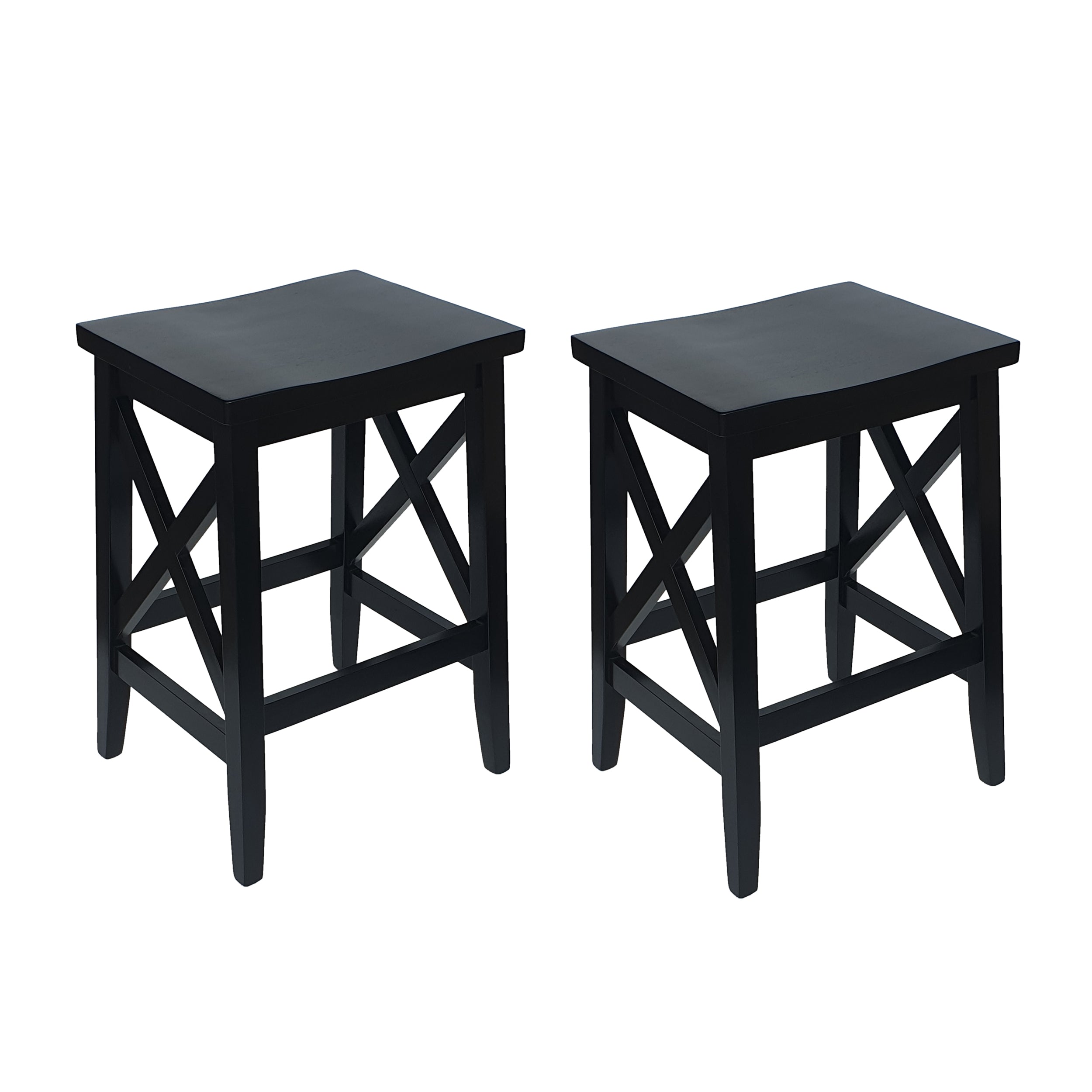 Candice Contemporary Farmhouse Wooden Barstools (Set of 2)