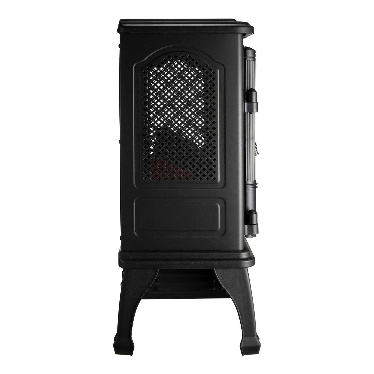 Mainstays Black 1500w 2-Setting 3D Electric Stove Heater with Life-like Flame