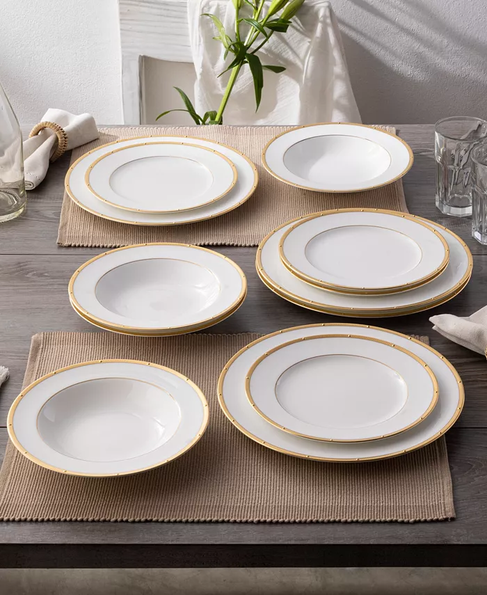 Noritake Rochelle Gold Set of 4 Dinner Plates Service For 4