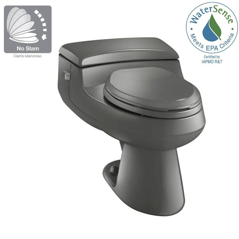 KOHLER San Raphael Comfort Height 1-Piece 1.0 GPF Single Flush Elongated Toilet in Thunder Grey Seat Included K-3597-58