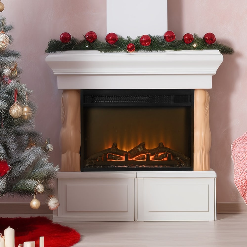 23 inch Electric Fireplace with Remote   Black