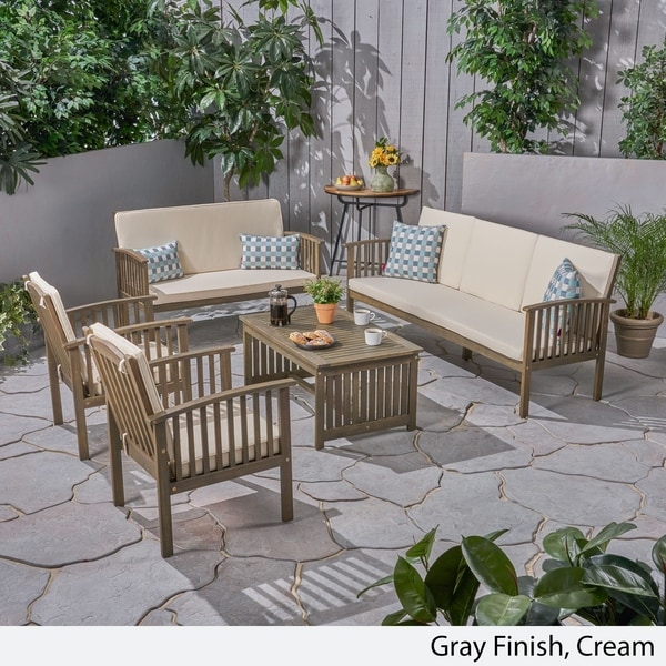 Carolina Outdoor 5pc. Acacia Conversational Set by Christopher Knight Home