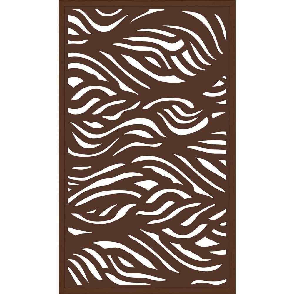 Modinex 5 ft. x 3 ft. Framed Espresso Brown Decorative Composite Fence Panel featured in The Waves Design USAMOD4EF