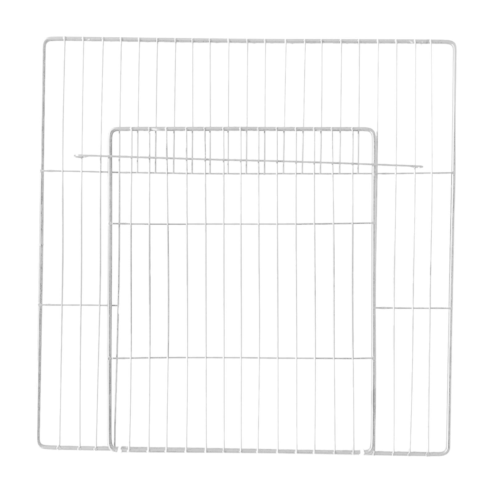 Pet Playpen Door Cage Metal Wire Puppy Fence Yard Indoor Small Animals Panel White Dense Grid