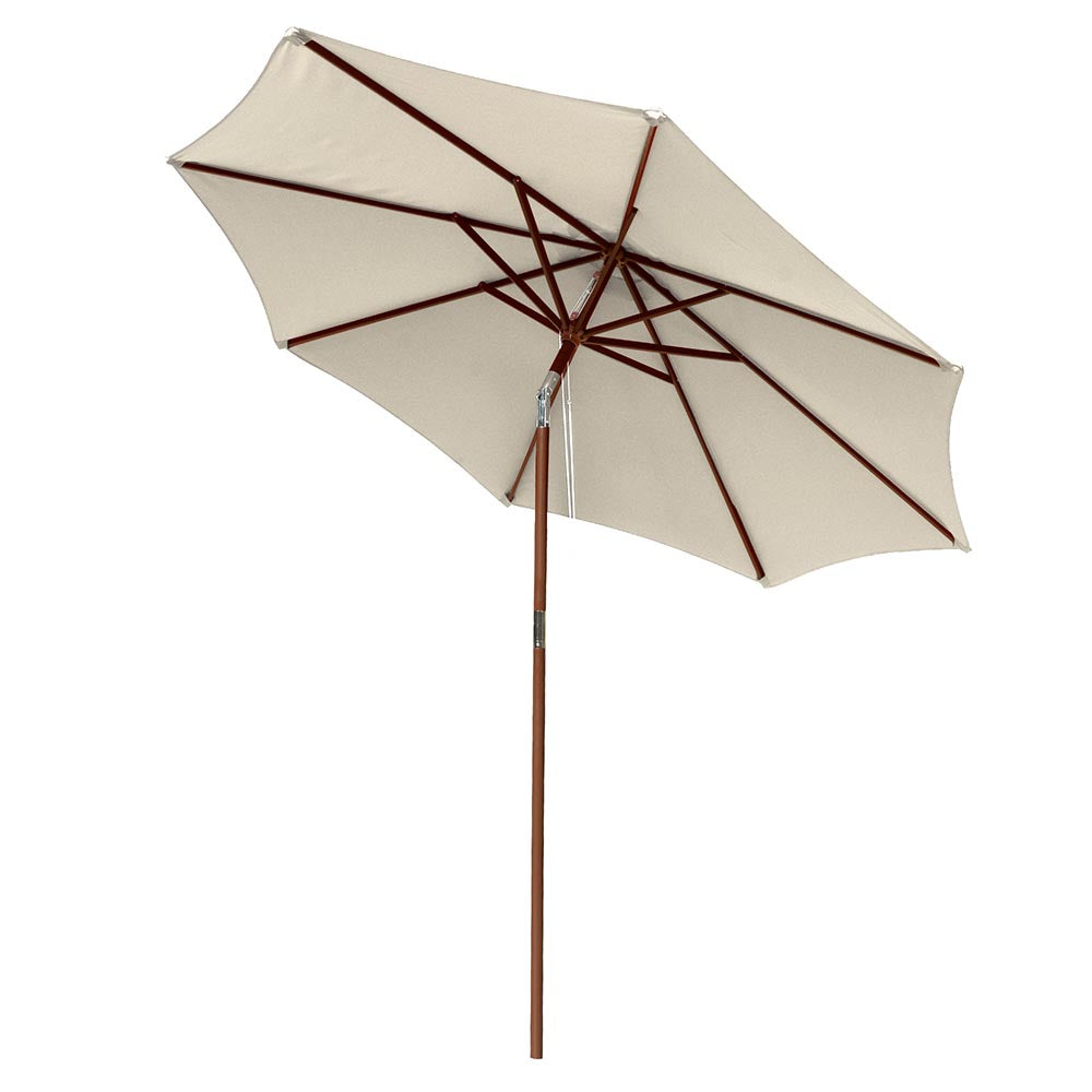 Yescom 9 ft 8-Rib Patio Outdoor Wooden Tilt Umbrella Color Options