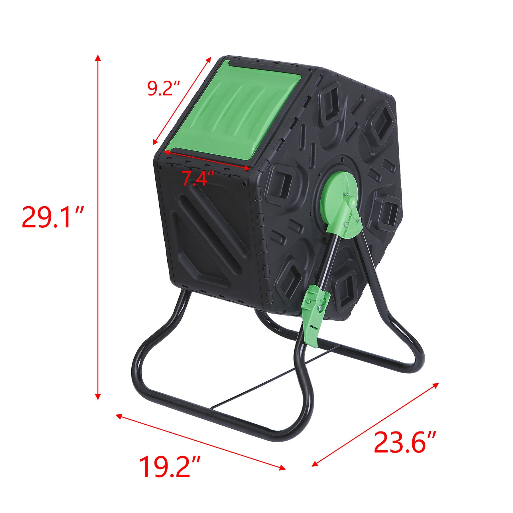 HomGarden 18.5Gal(70L) Outdoor Compost Bin Compact Rotating Tumbler Single Chamber BPA Free PP