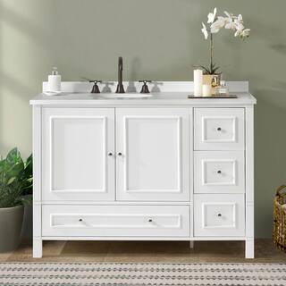 Alaterre Furniture Williamsburg 48 in. W x 21 in. D x 34 in. H Bath Vanity Cabinet without Top in White AVAN48WHBB