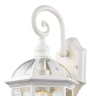 Bel Air Lighting Wentworth 1-Light Small White Outdoor Wall Light Fixture with Clear Glass 4181 WH